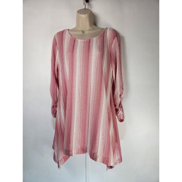 NWT Philosophy Tunic Blouse Size M 3/4‎ Sleeve Boho Linen $68 - Picture 1 of 6